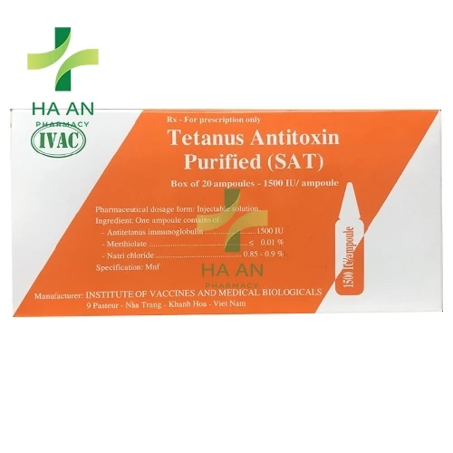 Thuốc Tiêm Huyết thanh kháng độc tố uốn ván tinh chế (SAT)Viện vắc xin và sinh phẩm y tế (IVAC)