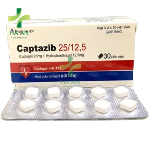 Thuốc Uống Captazib 25/12,5 Công Ty Cổ Phần Dược Phẩm Tipharco