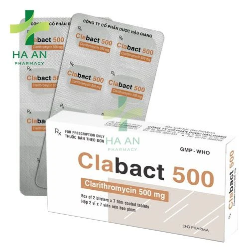 Thuốc Uống, viên nén bao phim Clabact 500 - dược Hậu Giang