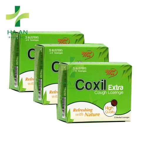 Viên Ngậm Coxil Extra Không Đường Coxil Extra Cough Lozenge Sugar Free