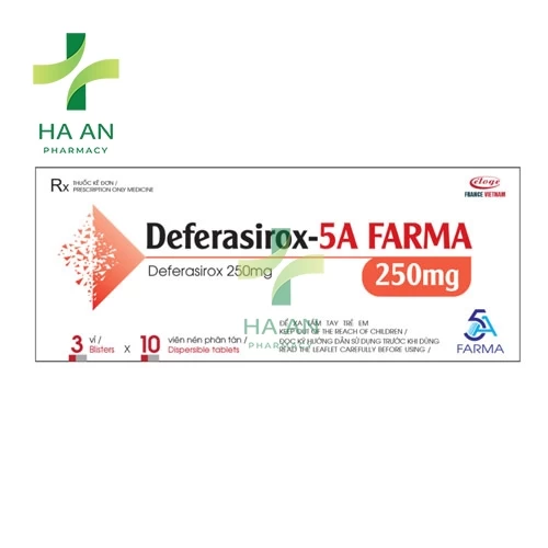 Thuốc Uống Deferasirox-5a Farma 250 mgCông Ty Cổ Phần Liên Doanh Dược Phẩm Éloge France Việt Nam