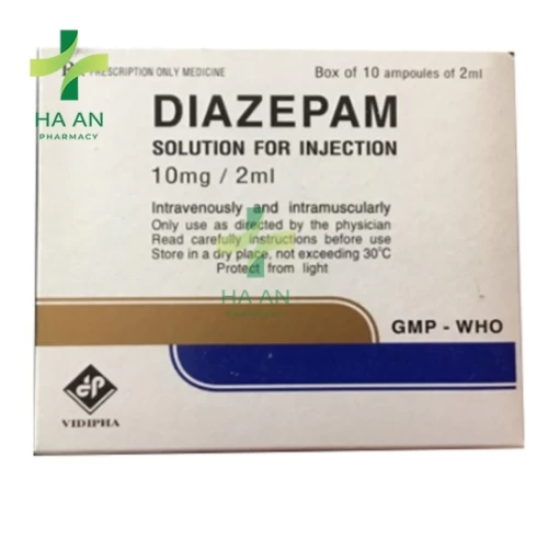 Thuốc Tiêm Diazepam 10mg/2mlChi nhánh Công ty cổ phần dược phẩm trung ương Vidipha Bình Dương
