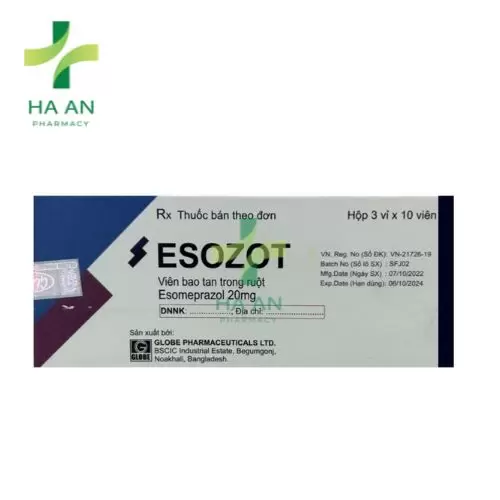 Esozot - Esomeprazol 20mg Globe Pharma