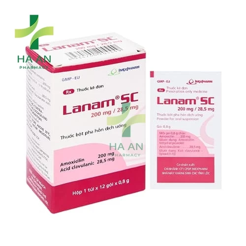 Thuốc Uống Lanam SC 200mg/28,5mg Chi nhánh công ty cổ phần dược phẩm Imexpharm Nhà máy kháng sinh công nghệ cao Vĩnh Lộc
