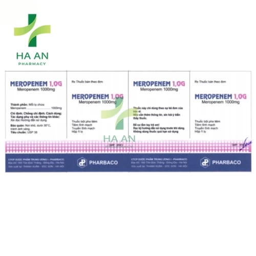 Thuốc TiêmMeropenem 1gCông ty cổ phần dược phẩm Trung ương I - Pharbaco
