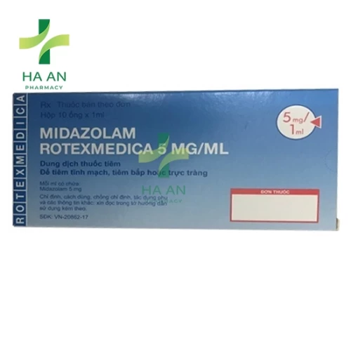 ThuốcTiêm/ truyềnMidazolam Rotexmedica 5mg/mlPanpharma GmbH