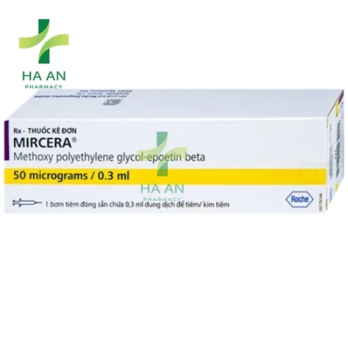 Thuốc Tiêm Mircera 50mcg/0.3ml Inj. B/1CSSX: F. Hoffmann - La Roche Ltd.; Cơ sở đóng gói và xuất xưởng: Roche Diagnostics GmbH