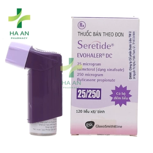Thuốc Hít qua đường miệng Seretide Evohaler DC 25/250 mcg- Glaxo Wellcome SA