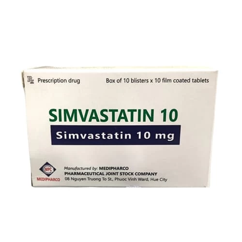 Thuốc Uống Simvastatin 10Công ty cổ phần dược Medipharco