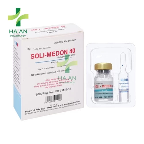 Thuốc Tiêm/ truyền Soli-medon 40Công ty CP Dược - Trang Thiết bị y tế Bình Định (Bidiphar)