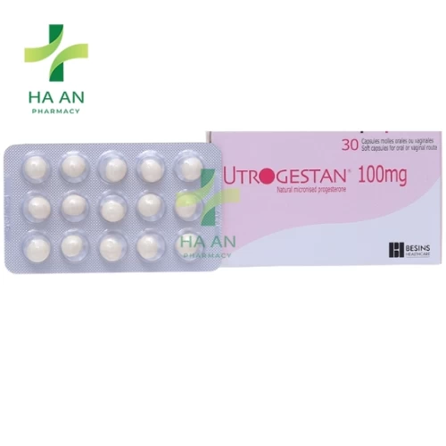 Thuốc Uống, đặt âm đạo Utrogestan 100mg Capsule