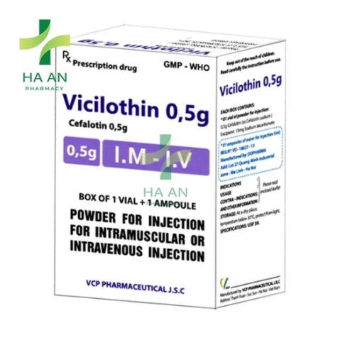 Thuốc Tiêm Vicilothin 0,5gCông Ty Cổ Phần Dược Phẩm Vcp
