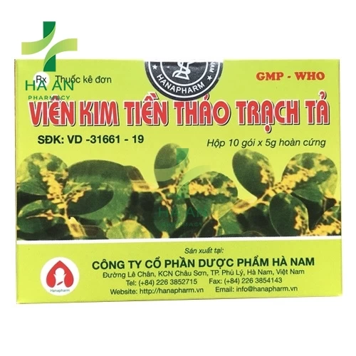 Thuốc Uống Viên kim tiền thảo trạch tả Công Ty Cổ Phần Dược Phẩm Hà Nam