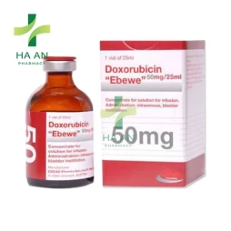 Thuốc Tiêm truyền tĩnh mạch Doxorubicin \"Ebewe\" 50mg/25ml 1\'s hàm lượng 2mg/ml- Ebewe Pharma