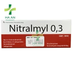 Thuốc Đặt dưới lưỡi Nitralmyl 0,3Công ty cổ phần dược phẩm Hà Tây