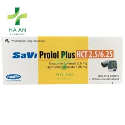 Thuốc Uống SaviProlol Plus HCT 2.5/6.25 Công Ty Cổ Phần Dược Phẩm Savi